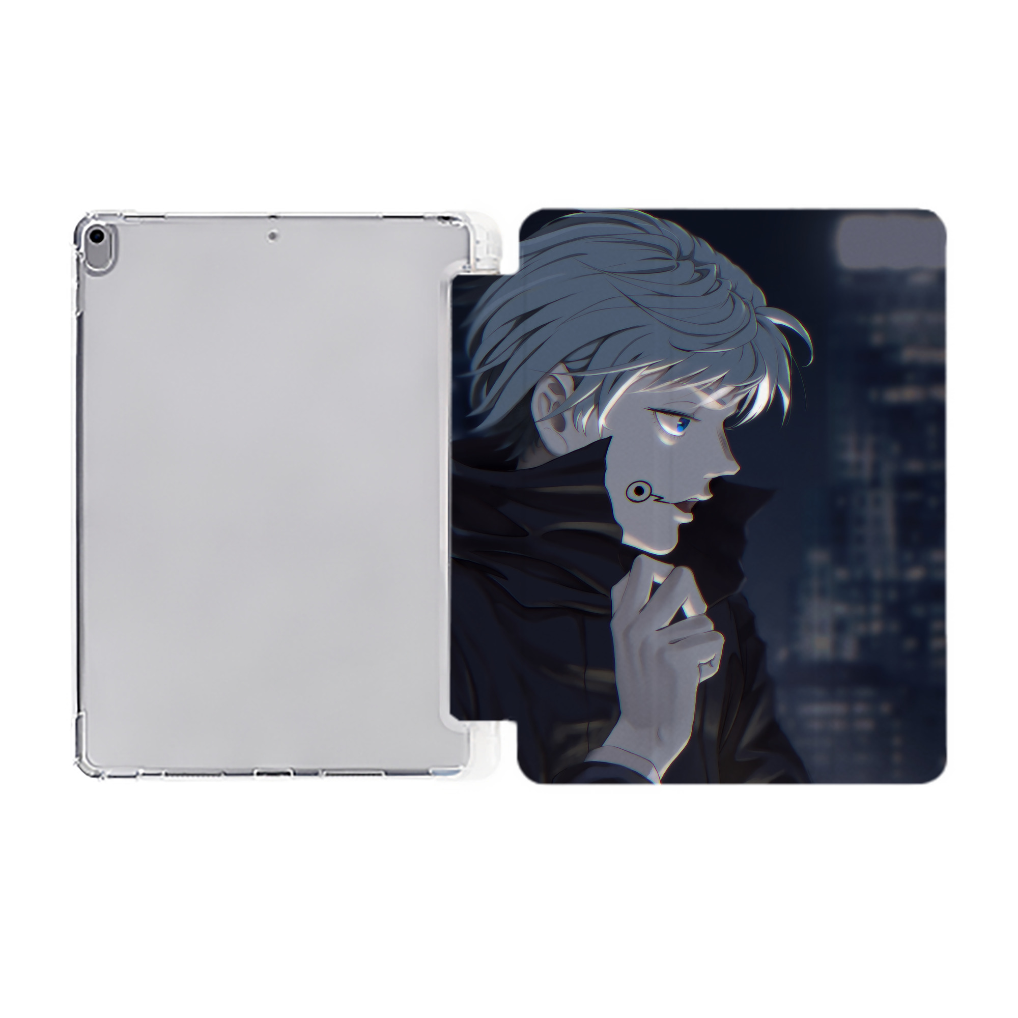 （画像用） 呪術廻戦 Jujutsu Kaisen IPad ケース ペン収納付き 三つ折りスタンド PUレザー×シリコン 対応機種9.5/10.5/10.9インチ